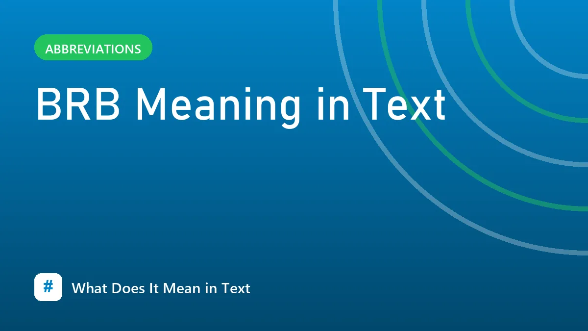 BRB Meaning in Text