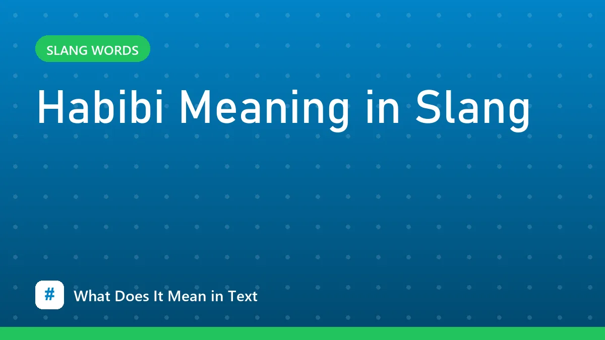 Habibi Meaning in Slang