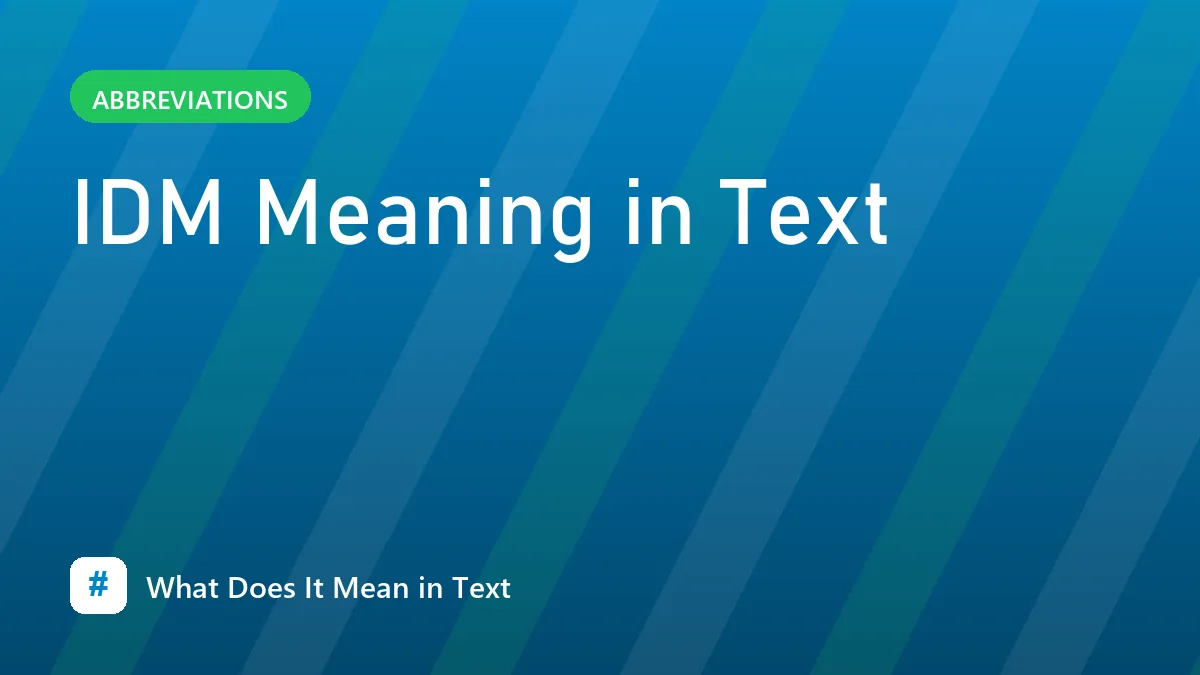 IDM Meaning in Text