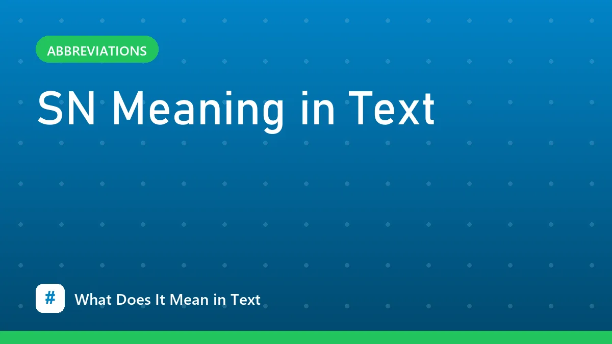 SN Meaning in Text