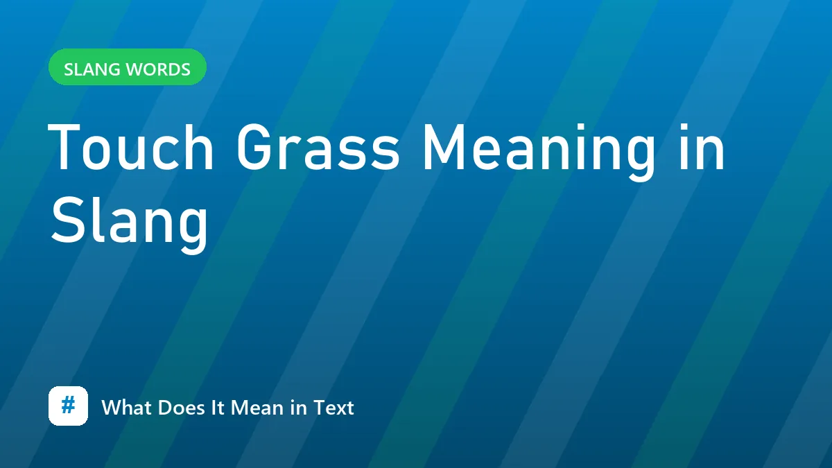 Touch Grass Meaning in Slang