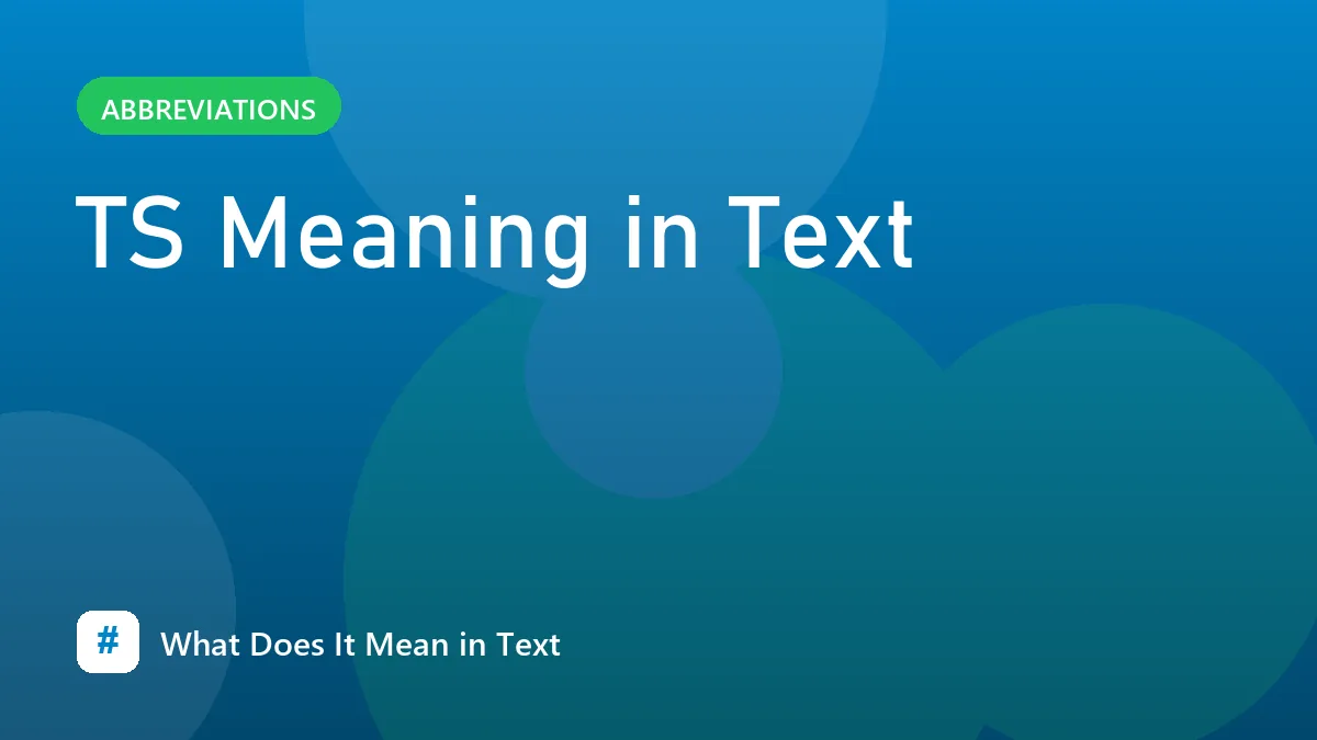 TS Meaning in Text