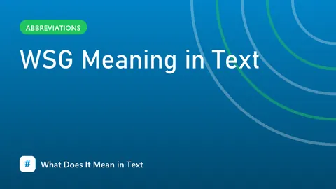 WSG Meaning in Text