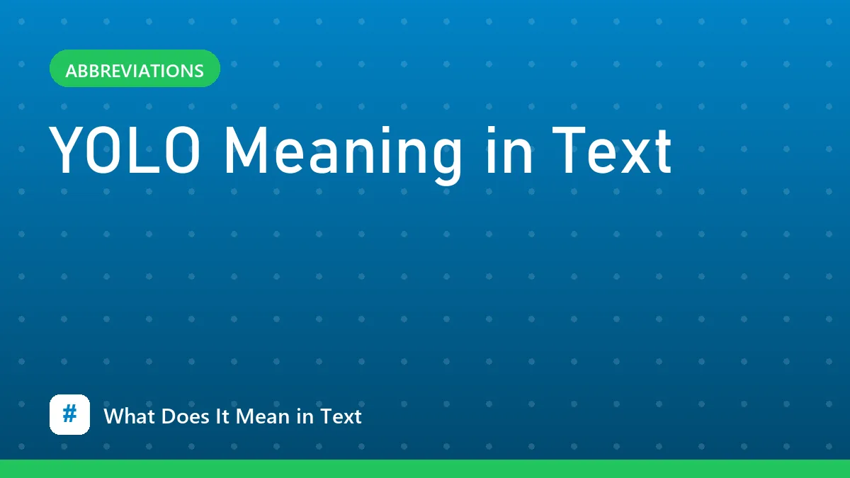 YOLO Meaning in Text